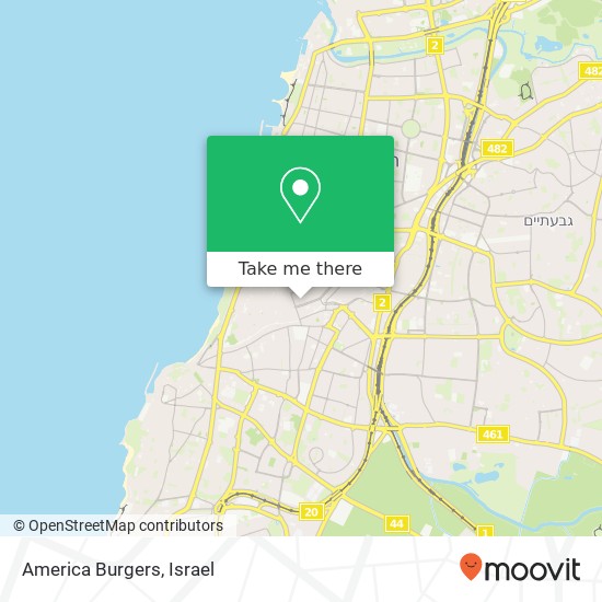 America Burgers, אלנבי 112 לב תל אביב, תל אביב-יפו, 67132 map