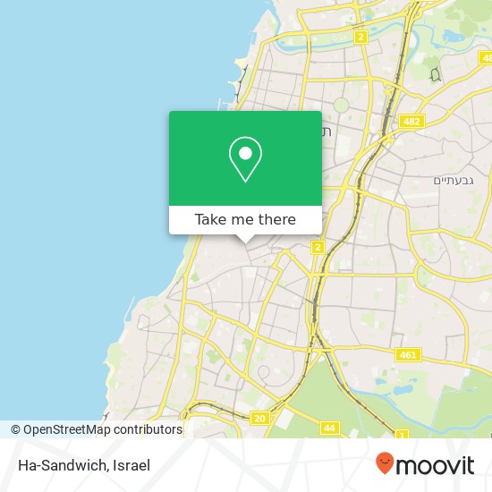 Карта Ha-Sandwich, נחלת בנימין 59 לב תל אביב, תל אביב-יפו, 67132