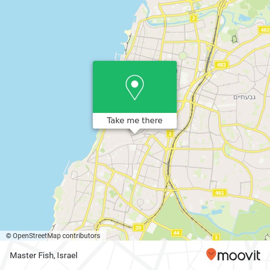 Карта Master Fish, שדרות רוטשילד 36 לב תל אביב, תל אביב-יפו, 67132