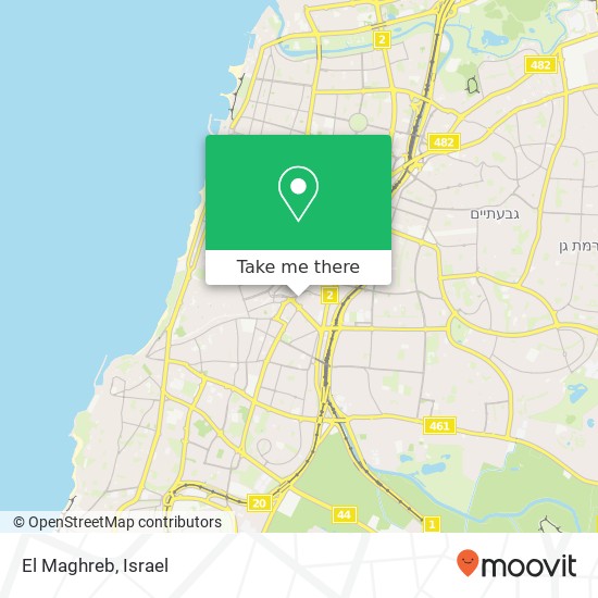 Карта El Maghreb, דרך מנחם בגין 48 מונטיפיורי, תל אביב-יפו, 60000
