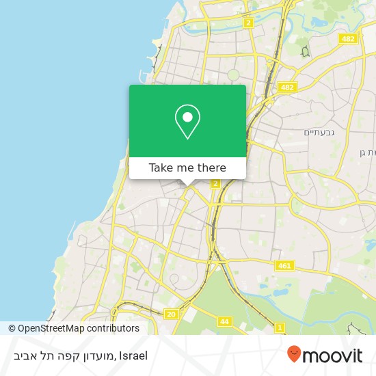 Карта מועדון קפה תל אביב