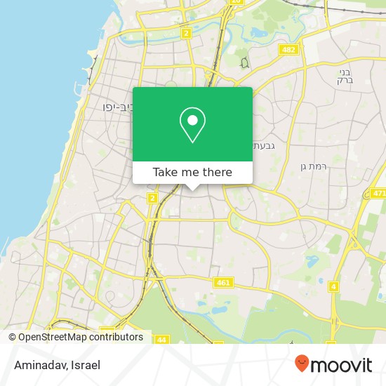 Карта Aminadav, עמינדב 17 ביצרון, רמת ישראל, תל אביב-יפו, 67067