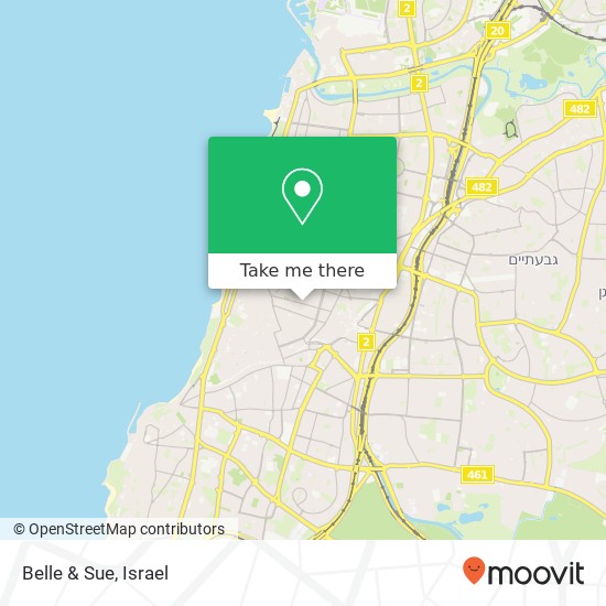 Карта Belle & Sue, שיינקין 41 לב תל אביב, תל אביב-יפו, 67132