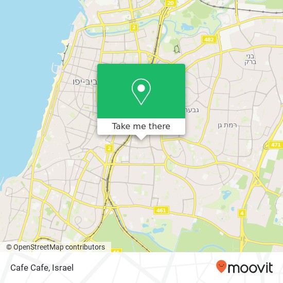 Карта Cafe Cafe, שדרות ההשכלה תל אביב-יפו, תל אביב, 67890