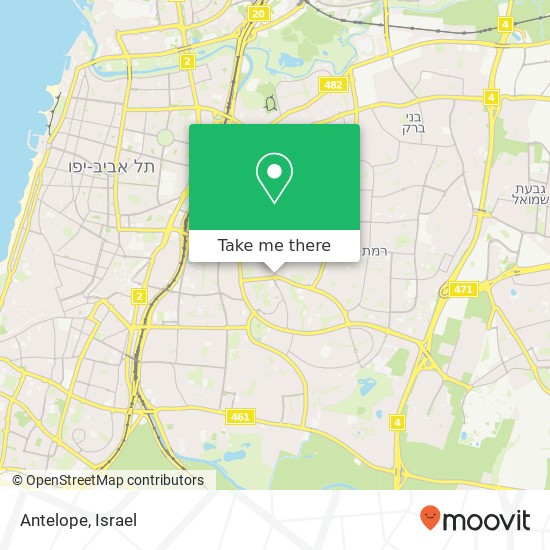 Antelope, ויצמן גבעתיים, תל אביב, 53480 map