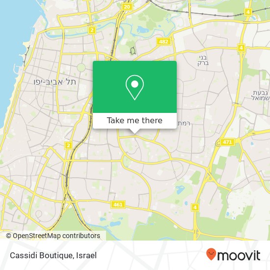 Карта Cassidi Boutique, ויצמן גבעתיים, תל אביב, 53480