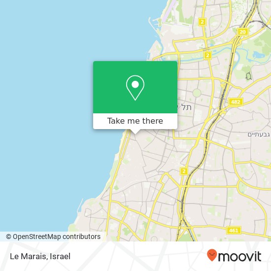 Карта Le Marais, אידלסון 13 לב תל אביב, תל אביב-יפו, 67132