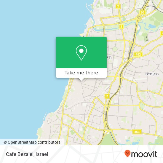 Карта Cafe Bezalel, טשרניחובסקי 4 לב תל אביב, תל אביב-יפו, 67132