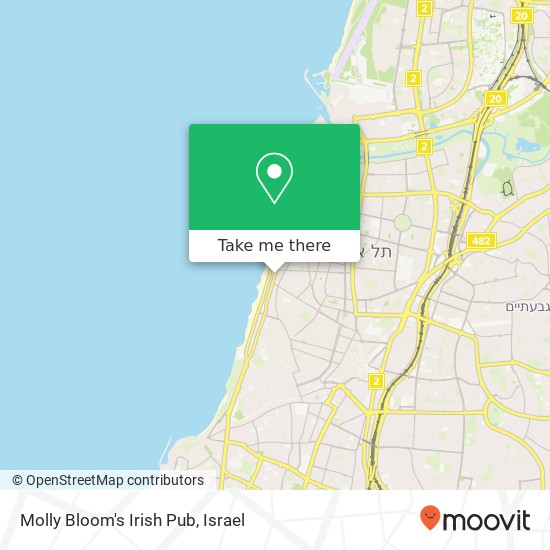 Карта Molly Bloom's Irish Pub, הירקון הצפון הישן-האזור הדרומי, תל אביב-יפו, 63432