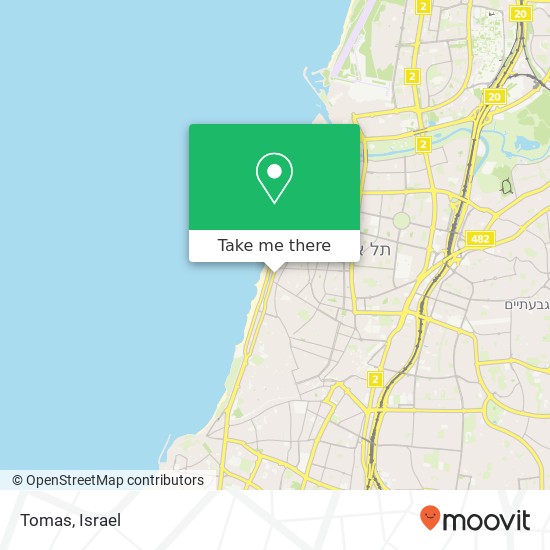 Карта Tomas, הירקון 98 הצפון הישן-האזור הדרומי, תל אביב-יפו, 63432