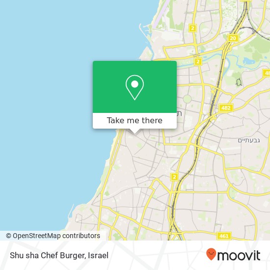 Карта Shu sha Chef Burger, דר' חיים בוגרשוב הצפון הישן-האזור הדרומי, תל אביב-יפו, 63145