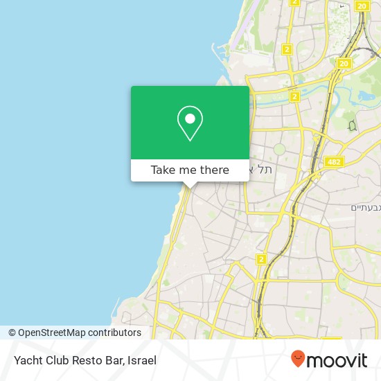 Карта Yacht Club Resto Bar, הירקון הצפון הישן-האזור הדרומי, תל אביב-יפו, 63432