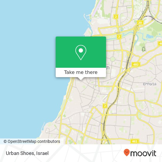 Карта Urban Shoes, דר' חיים בוגרשוב תל אביב-יפו, תל אביב, 63145