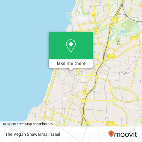 Карта The Vegan Shawarma, המלך ג'ורג' 81 הצפון הישן-האזור הדרומי, תל אביב-יפו, 64337