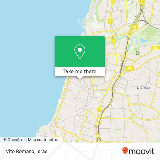 Карта Vito Romano, כיכר דיזנגוף 13 הצפון הישן-האזור הדרומי, תל אביב-יפו, 60000