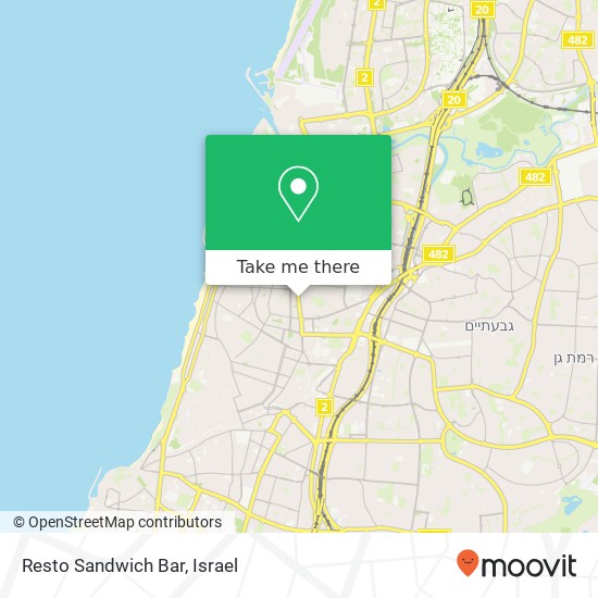 Resto Sandwich Bar, אבן גבירול תל אביב-יפו, תל אביב, 60000 map