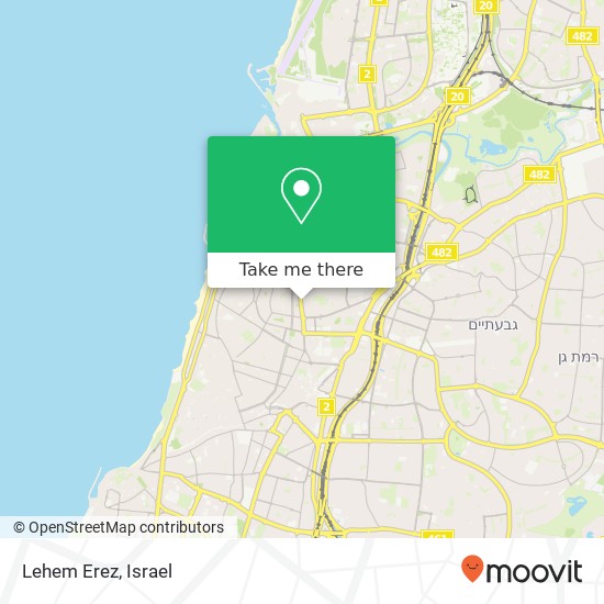 Карта Lehem Erez, אבן גבירול 52 הצפון החדש-האזור הדרומי, תל אביב-יפו, 64364