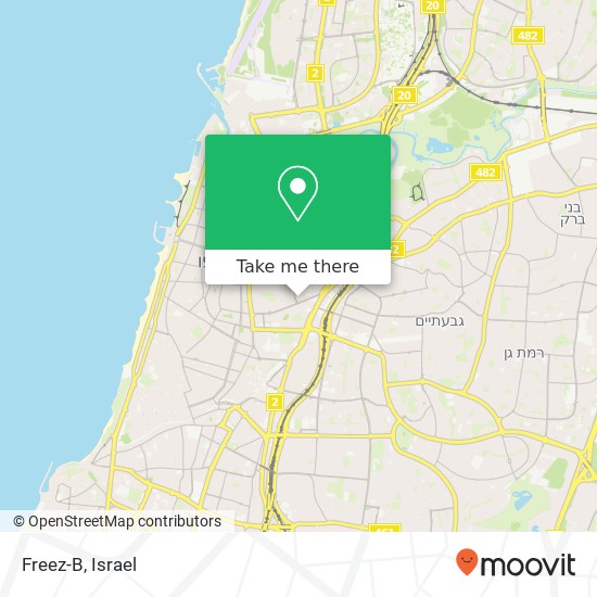 Карта Freez-B, ויצמן 2 הצפון החדש-האזור הדרומי, תל אביב-יפו, 64239