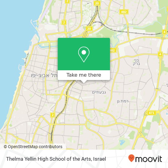 Thelma Yellin High School of the Arts, בורוכוב גבעתיים, 53201 map