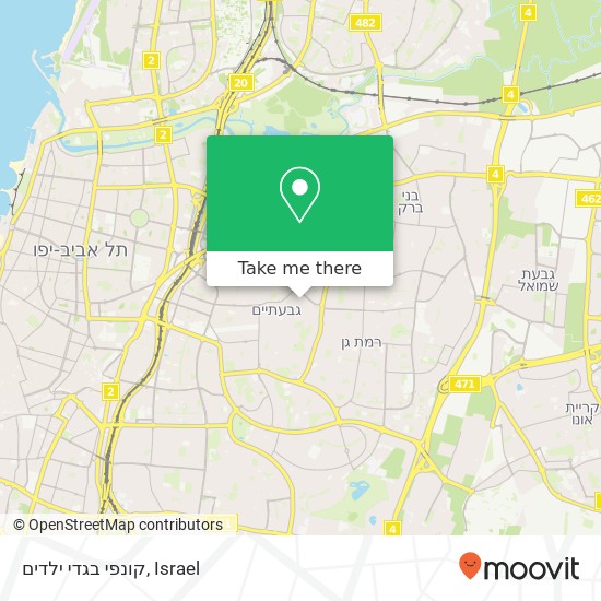 קונפי בגדי ילדים, שינקין גבעתיים, תל אביב, 53000 map