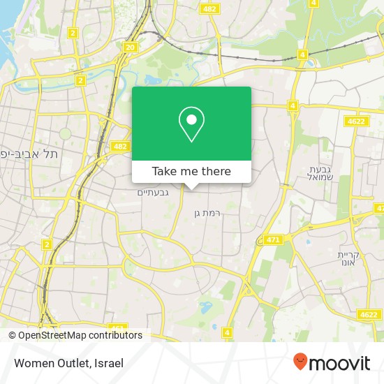 Карта Women Outlet, שדרות ירושלים רמת גן, תל אביב, 52352