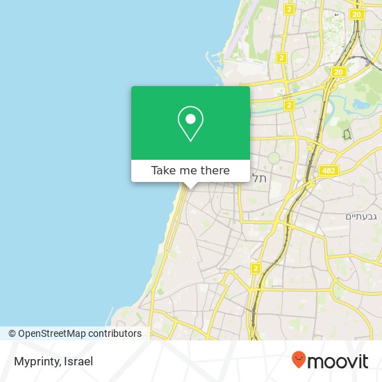 Карта Myprinty, פרישמן 15 הצפון הישן-האזור הדרומי, תל אביב-יפו, 63578