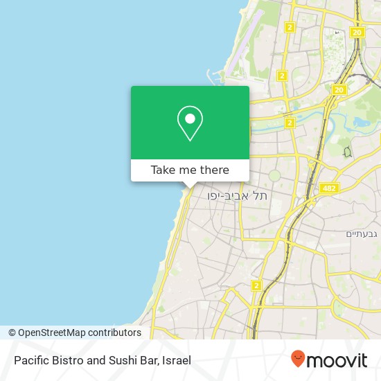 Карта Pacific Bistro and Sushi Bar, הירקון 145 הצפון הישן-האזור הצפוני, תל אביב-יפו, 62597