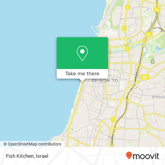 Карта Fish Kitchen, טיילת שלמה להט הצפון הישן-האזור הדרומי, תל אביב-יפו, 60000