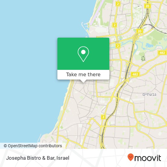 Карта Josepha Bistro & Bar, פרישמן 41 הצפון הישן-האזור הדרומי, תל אביב-יפו, 64395