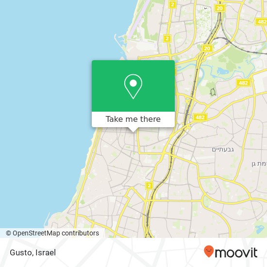 Карта Gusto, שדרות ח"ן תל אביב-יפו, תל אביב, 60000