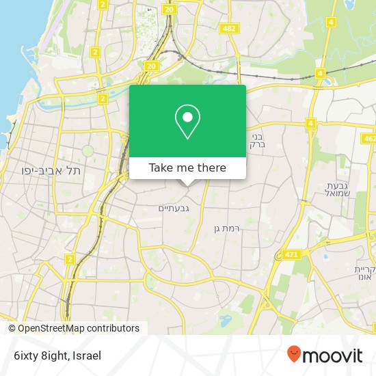 6ixty 8ight, ביאליק רמת גן, תל אביב, 52451 map
