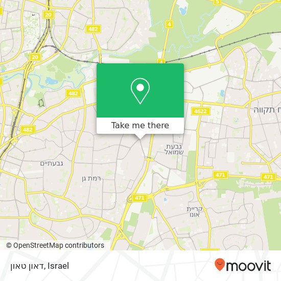 Карта דאון טאון, הרב כהנמן בני ברק, תל אביב, 51552