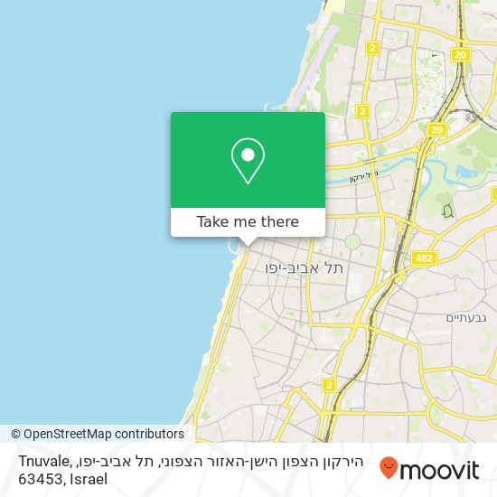 Карта Tnuvale, הירקון הצפון הישן-האזור הצפוני, תל אביב-יפו, 63453
