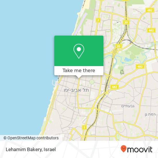 Карта Lehamim Bakery, אבן גבירול 125 הצפון הישן-האזור הצפוני, תל אביב-יפו, 62037