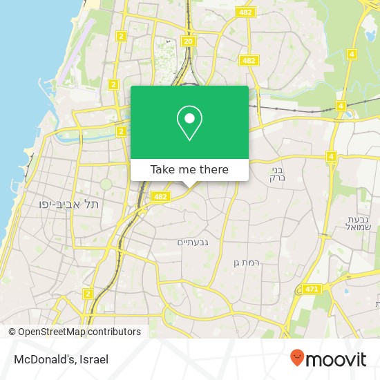 McDonald's, ז'בוטינסקי רמת גן, תל אביב, 52442 map
