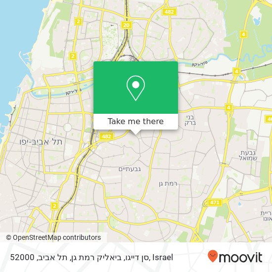 סן דייגו, ביאליק רמת גן, תל אביב, 52000 map