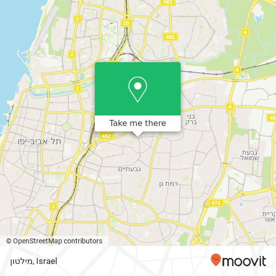 מילטון, ביאליק רמת גן, תל אביב, 52000 map