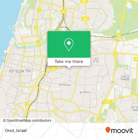 Карта Onot, ביאליק רמת גן, תל אביב, 52461
