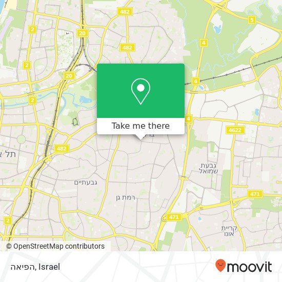 הפיאה, רבי עקיבא בני ברק, תל אביב, 51274 map
