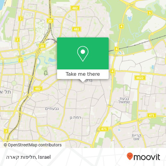 Карта חליפות קארה, רבי עקיבא בני ברק, תל אביב, 51313