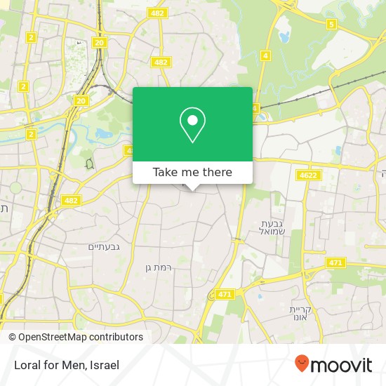 Loral for Men, רבי עקיבא בני ברק, תל אביב, 51461 map