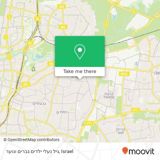 Карта גיל נעלי ילדים גברים ונוער, הרב שך בני ברק, תל אביב, 51369