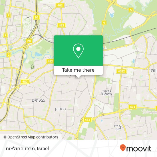 Карта מרכז החולצות, רבי עקיבא בני ברק, תל אביב, 51000