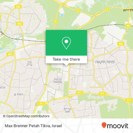 Max Brenner Petah Tikva, פתח תקווה, 49000 map