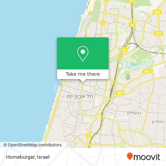 Карта Homeburger, אבן גבירול תל אביב-יפו, תל אביב, 62037