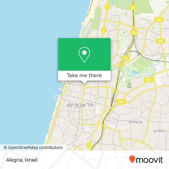 Карта Alegria, אבן גבירול הצפון הישן-האזור הצפוני, תל אביב-יפו, 60000