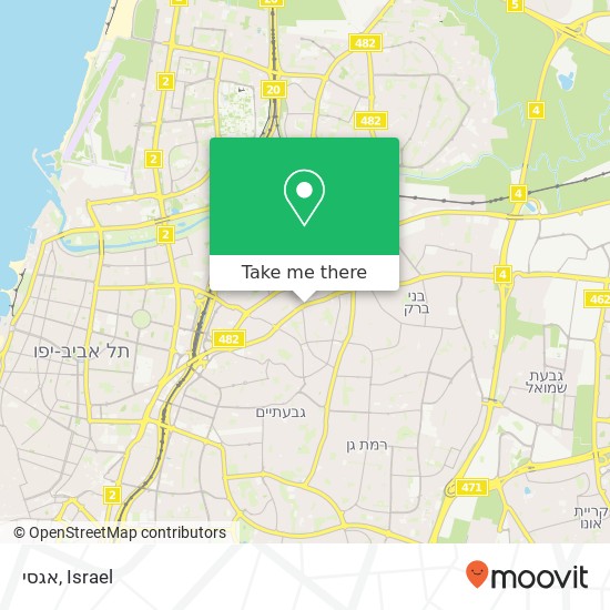 Карта אגסי, ז'בוטינסקי רמת גן, תל אביב, 52553