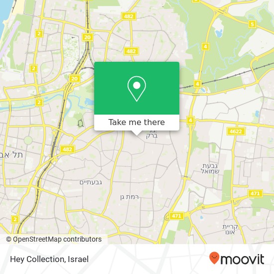 Карта Hey Collection, הרב קוק בני ברק, תל אביב, 51404