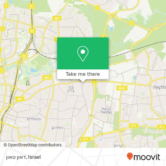 Карта דאון טאון, אהרונוביץ ראובן בני ברק, תל אביב, 51377