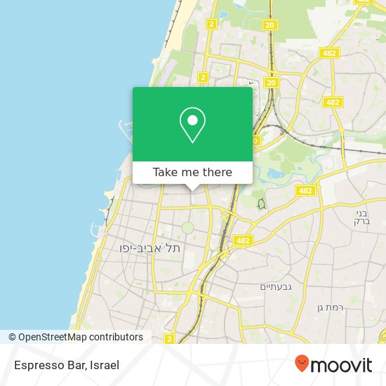 Карта Espresso Bar, הרב עמיאל תל אביב-יפו, תל אביב, 62263
